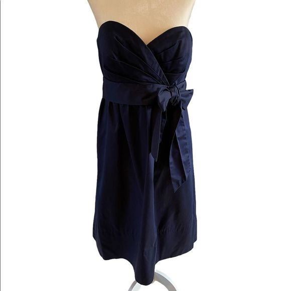 Bill Levkoff Navy Formal Strapless Sweetheart Neckline Dress || SZ 12 - Picture 10 of 12